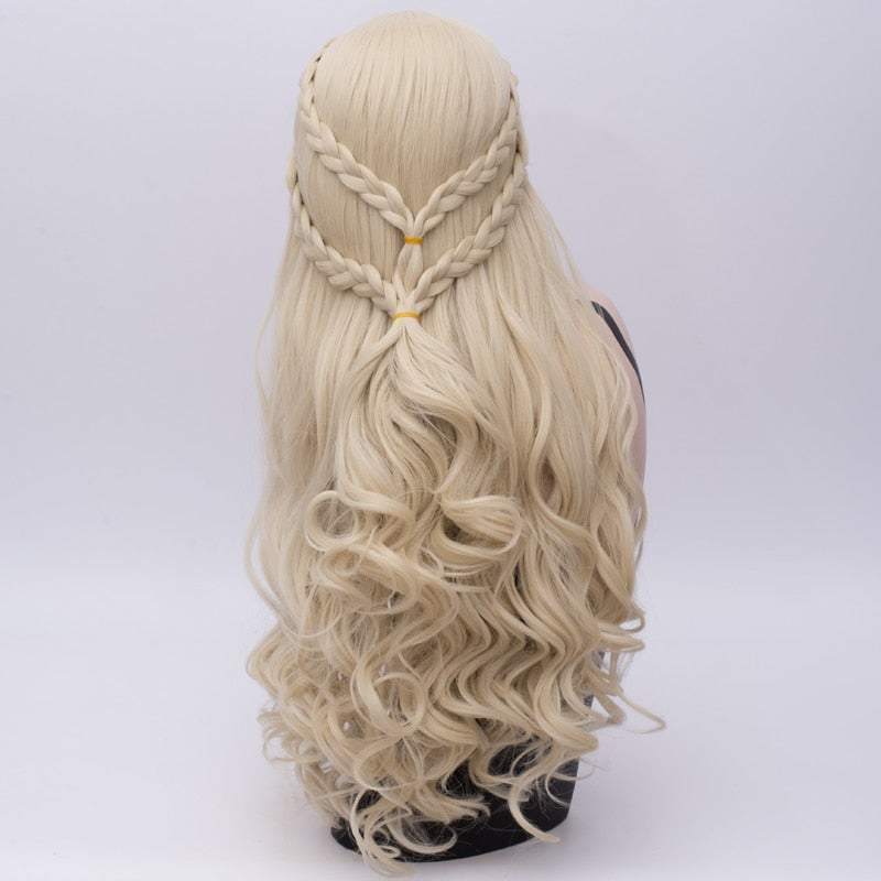 Long Synthetic Wigs Braiding Hair Blonde Rose Net Game of Thrones - Trendycomfy