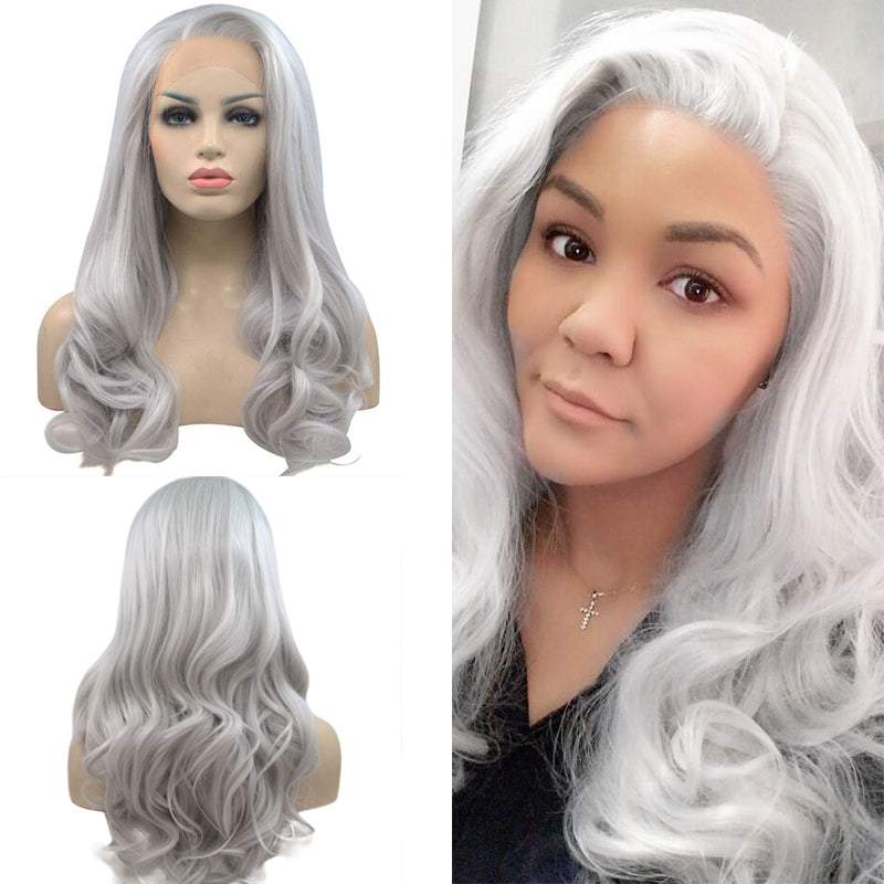 Natural Wavy High Temperature Synthetic Lace Wig - Trendycomfy